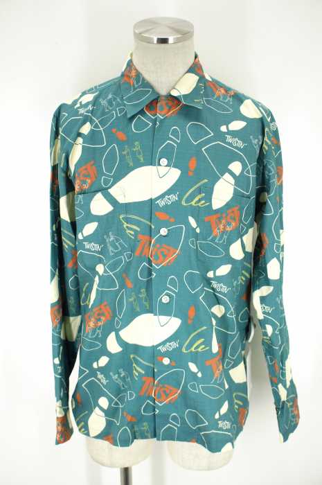 or slow （） 総柄シャツ メンズ トップス