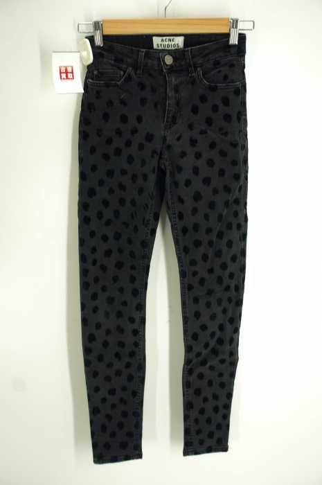 ACNE STUDIOS （アクネストゥディオズ） SKIN 5 BLACK LYNX　ドットストレッチパンツ レディース パンツ