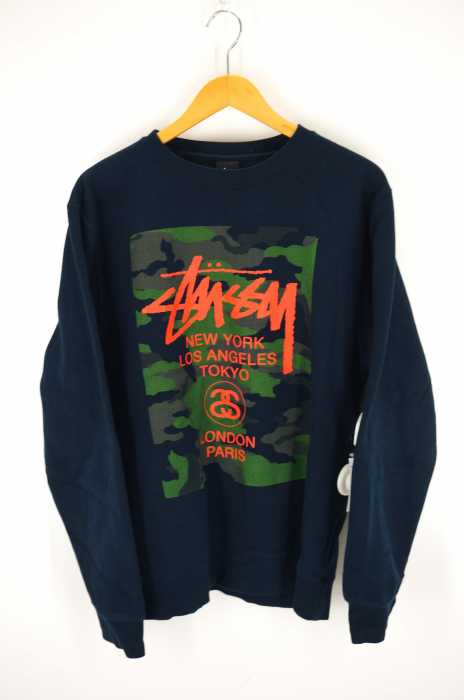 STUSSY (ステューシー) ワールドツアープリント カモ柄スウェット メンズ トップス