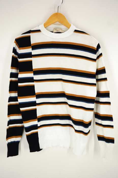 MAISON KITSUNE （メゾンキツネ） 切替ボーダーコットンニット メンズ トップス