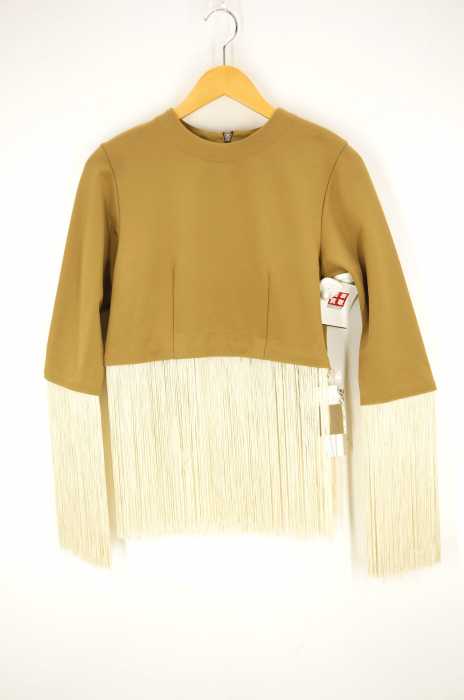 TOGA PULLA （トーガプルラ） DOUBLE JERSEY FRINGE TOP レディース トップス