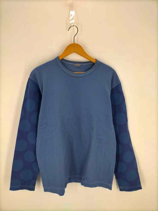 COMME des GARCONS HOMME（コムデギャルソンオム） AD2001 製品染め 袖ドット 切替鹿の子カットソー メンズ トップス