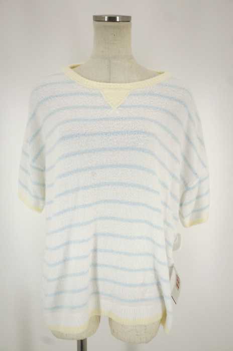 gelato pique (ジェラートピケ) ボーダーもこもこTシャツ レディース トップス