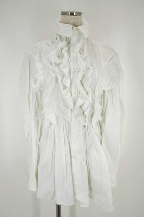 JUNYA WATANABE COMME des GARCONS （ジュンヤワタナベコムデギャルソン） AD2006 フリル付きタックドレスシャツ レディース トップス