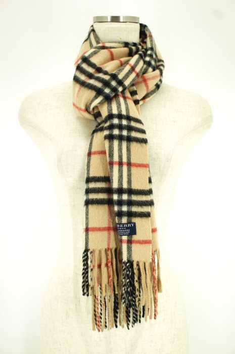 BURBERRY (バーバリー) カシミヤチェックマフラー レディース ファッション雑貨