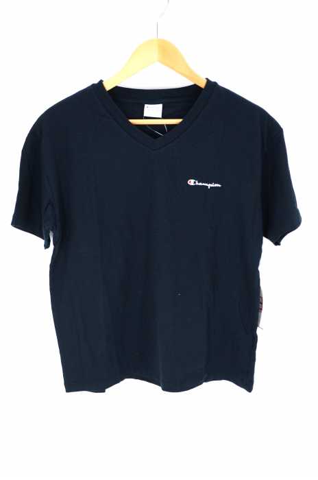 Champion (チャンピオン) Vネック ロゴ刺繍Tシャツ レディース トップス