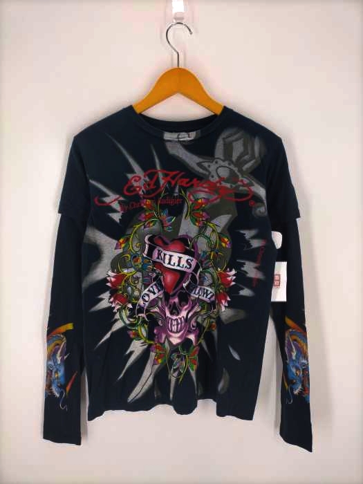 USED古着（ユーズドフルギ） DONEDHARDY KILLS レイヤード両面プリントロングスリーブtシャツ メンズ トップス