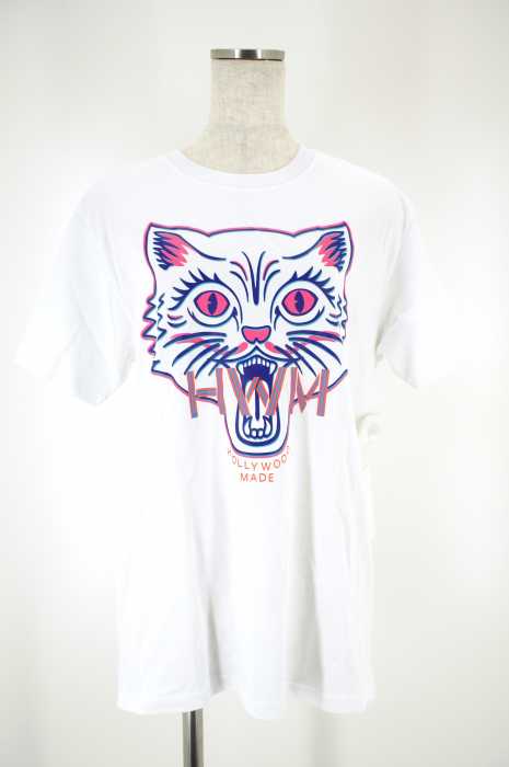 HOLLYWOOD MADE （ハリウッドメイド） クルーネックプリントTシャツ レディース トップス