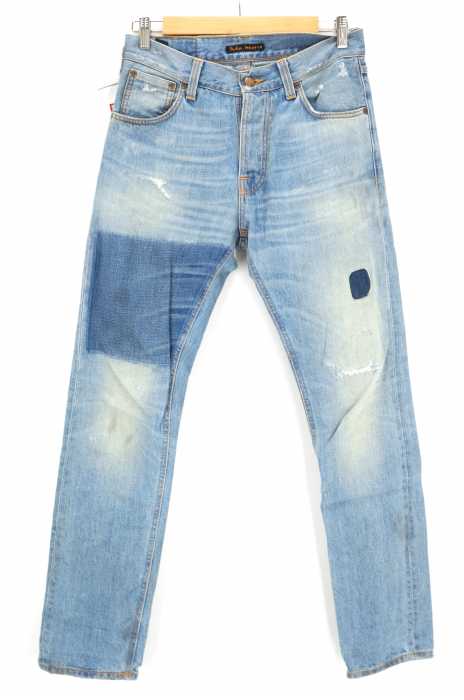 Nudie Jeans （ヌーディージーンズ） STEADY EDDIE　リペア加工小窓デニムパンツ メンズ パンツ