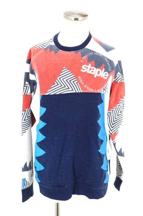 staple （ステイプル） 総柄　切替　プリント メンズ トップス