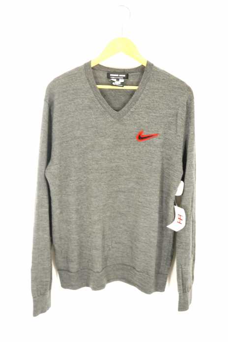 COMME des GARCONS HOMME DEUX × NIKE（コムデギャルソンオムドゥ ナイキ） AD2013  スウィッシュワッペンVネックニットセーター メンズ トップス
