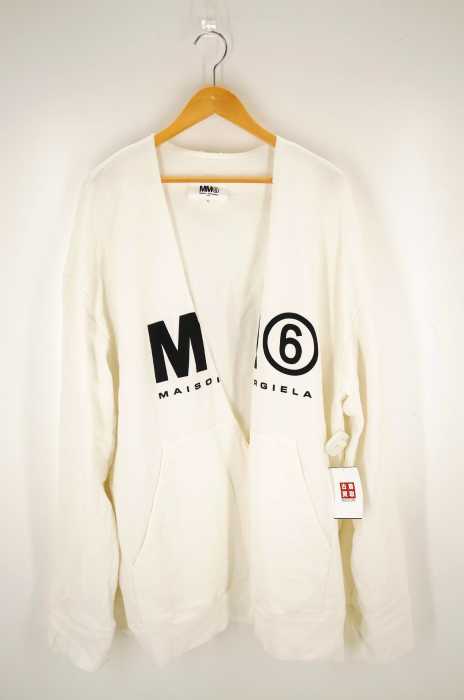 MM6 Maison Margiela (エムエムシックス メゾンマルジェラ) 18SS カットオフデザインレイヤードロゴスウェット レディース トップス