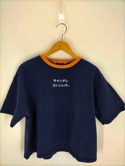 Candy Stripper（キャンディストリッパー） カタカナロゴ リンガーTシャツ レディース トップス