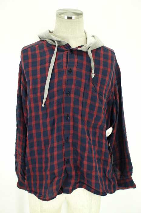 NAISSANCE (ネサンス) 16SS チェック柄フード付シャツ メンズ トップス