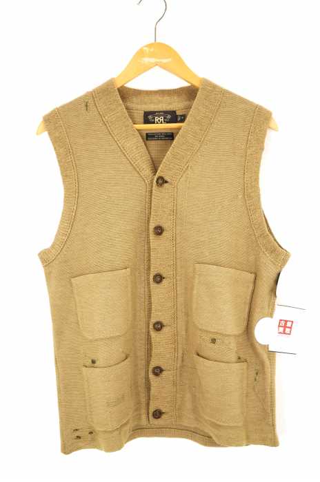 RRL RALPH LAUREN (ダブルアールエル ラルフローレン) ダメージ加工コットンニットベスト メンズ トップス