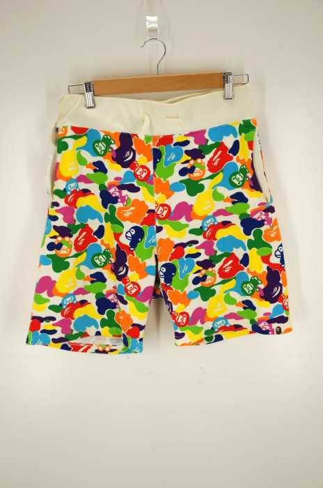 A BATHING APE （アベイシングエイプ） BABY MILO カモ柄スウェットハーフパンツ メンズ パンツ