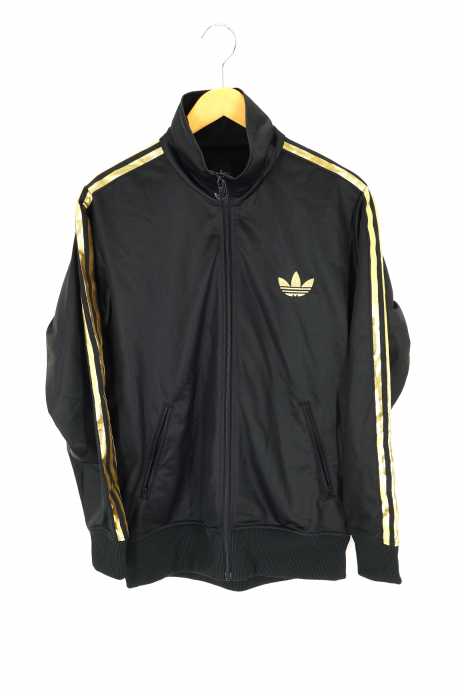 adidas （アディダス） 黒金 トレフォイルサイドライントラックジャケット メンズ アウター