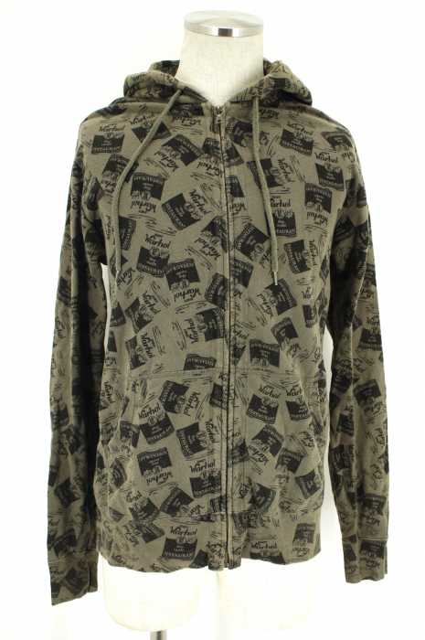 andy warhol by HYSTERIC GLAMOUR （アンディウォー ホル バイ ヒステリックグラマー） ロゴプリントジップアップパーカー メンズ トップス