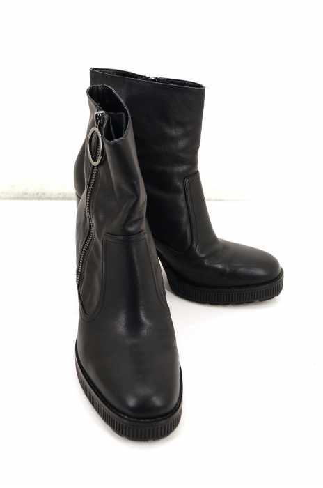 ZARA WOMAN （ザラ ウーマン） LEATHER HIGH-HEEL ANKLE BOOTS レザーブーツ レディース シューズ
