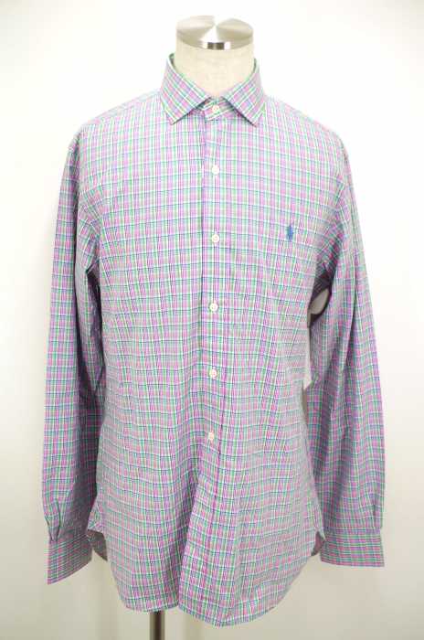 POLO RALPH LAUREN （ポロラルフローレン） SLIM FIT ワイドカラーチェック柄シャツ メンズ トップス