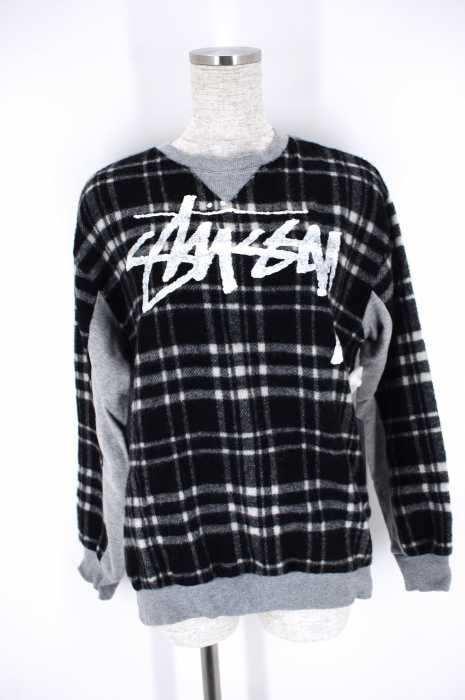 STUSSY （ステューシー） ウール切替プリントスウェット レディース トップス