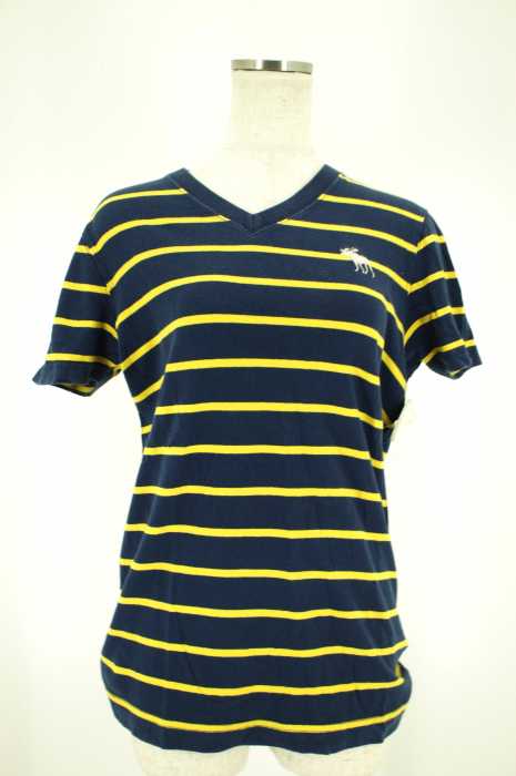 Abercrombie & Fitch （アバクロンビーアンドフィッチ） ボーダーVネックTシャツ レディース トップス