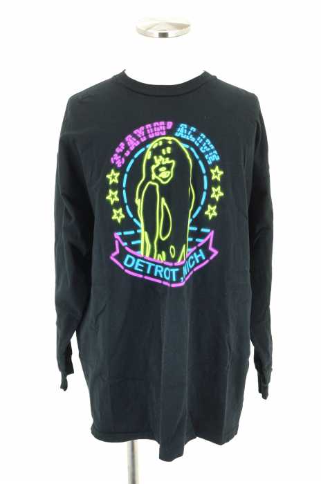 HYSTERIC GLAMOUR （ヒステリックグラマー） STAYIN　ALIVE　プリント　リブ付ビッグTシャツ メンズ トップス