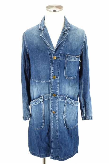 Blue Blue ブルーブルー ライトオンスデニムショップコート メンズ アウター ブランド古着買取販売バズストア Blue Blue ブルーブルー ライトオンスデニムショップコート メンズ アウター ブランド古着買取販売バズストア