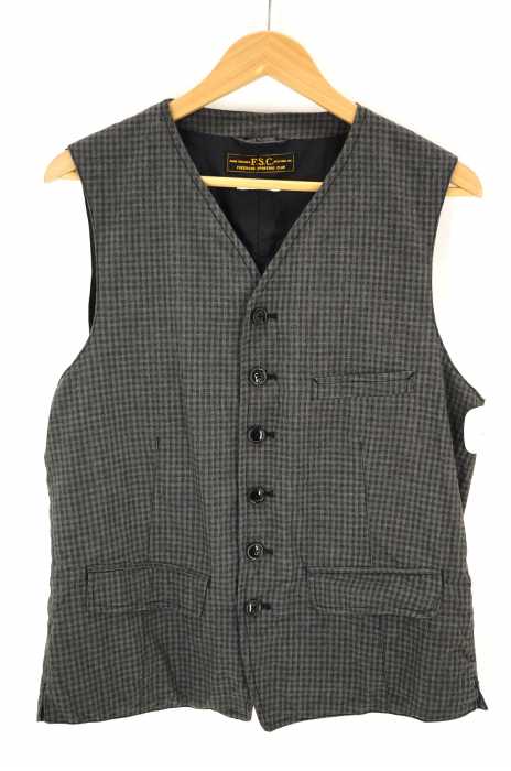 FREEMANS SPORTING CLUB（フリーマンズスポーティングクラブ） FSC GINGAM CHECK LIGHT FSC JP VEST ギンガムチェック ワークベスト メンズ トップス