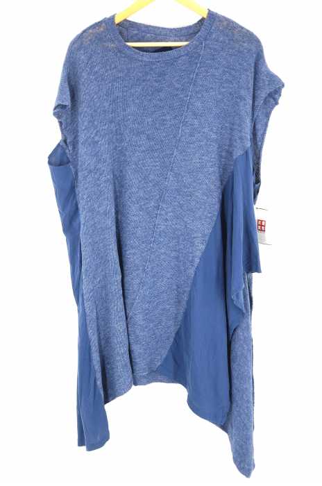 Yohji Yamamoto Super Blue（ヨウジヤマモトスーパーブルー） 切替変形ノースリーブロングニット レディース トップス