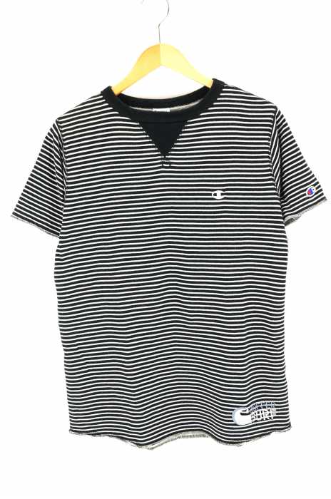 Champion×DUFFER(チャンピオン ダファー) CVC BORDER FRENCH TERRY TEE ボーダー半袖Tシャツ メンズ トップス