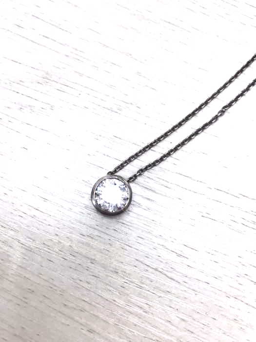 e.m.（イーエム） ビッグジルコニア シルバーネックレス レディース アクセサリー