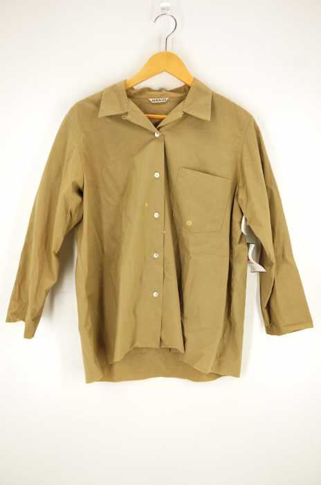 AURALEE （オーラリー） SELVEDGE WEATHER CLOTH OPEN COLLARED SHIRT レディース トップス