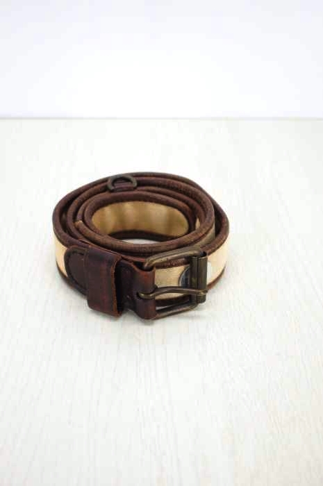 RRL RALPH LAUREN（ダブルアールエル ラルフローレン） レザーパイピングキャンバスベルト メンズ ファッション雑貨