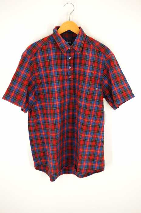 STUSSY （ステューシー） USA製 プルオーバーチェック半袖シャツ メンズ トップス