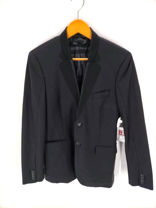 DIESEL BLACK GOLD(ディーゼルブラックゴールド) 裏地バイク ラペルデザインノーカラーテーラードジャケット メンズ アウター