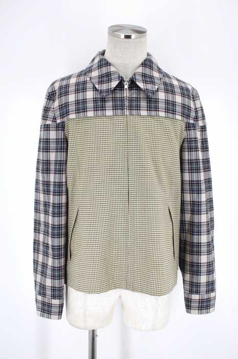 COMME des GARCONS HOMME PLUS （コムデギャルソンオムプリュス） AD2001 チェック切替ジップアップジャケット メンズ アウター
