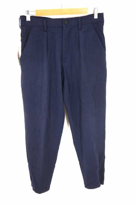 Yohji Yamamoto POUR HOMME （ヨウジヤマモトプールオム） W-裾コンシール付細P-B  ウールギャバ裾ファスナーアンクル丈スラックス メンズ パンツ