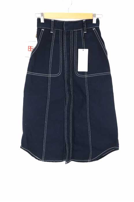 GVGV（ジーブイジーブイ） CONTRASTING STITCH MIDI SKIRT レディース スカート