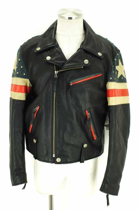 HARLEY DAVIDSON (ハーレーダヴィットソン) スタッズ付ダブルライダースジャケット メンズ アウター