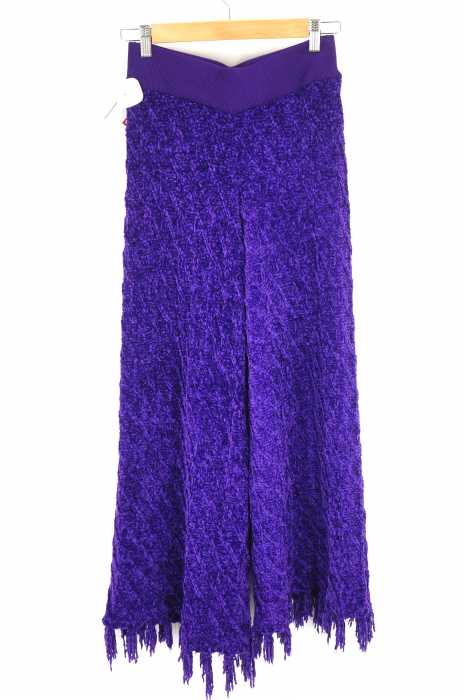 Pameo Pose （パメオポーズ） MALL KNIT TROUSERS　裾フリンジニットパンツ レディース パンツ