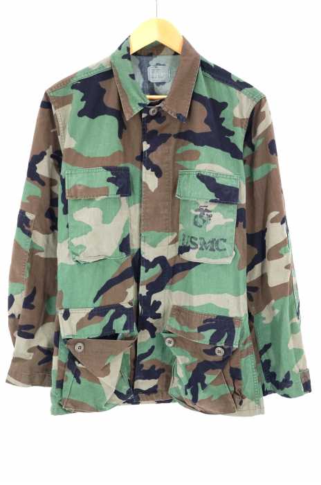 WOODLAND() USA製 米軍 USMC CAMOUFLAGE PATTERN COMBAT ミリタリー ユーティリティシャツ メンズ トップス