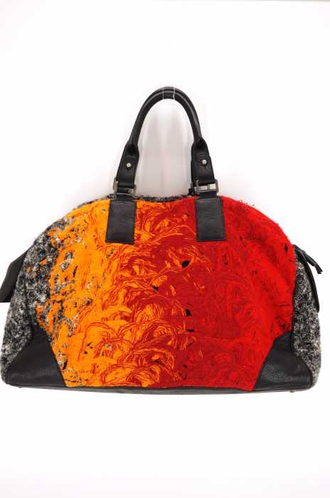 RAF SIMONS (ラフシモンズ) 08AW ニットパッチワークデザインボストンバッグ メンズ バッグ