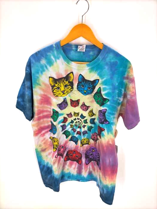 FRUIT OF THE LOOM（フルーツオブザルーム） タイダイ染め 猫プリントT
