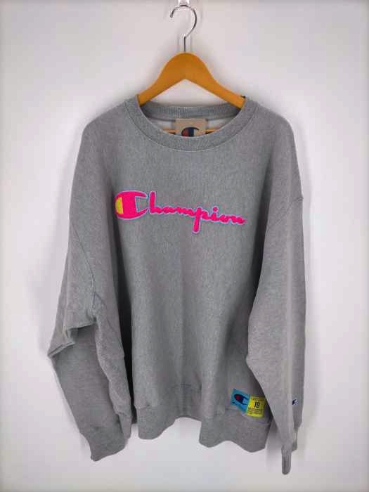 Champion（チャンピオン） REVERSE WEAVE フロッキースクリプトロゴスウェット メンズ トップス