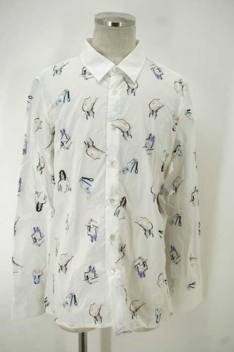RAF SIMONS (ラフシモンズ) 15AW イラストプリントボタンシャツ メンズ トップス