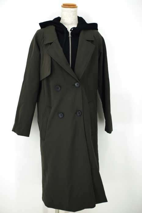 EMODA (エモダ) 17SS「HOODIE LAYEREDトレンチ」フードレイヤードトレンチコート レディース アウター