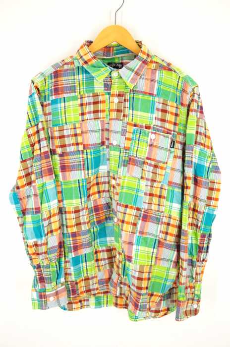 STUSSY （ステューシー） パッチワークチェックシャツ メンズ トップス
