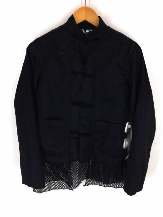 BLACK COMME des GARCONS（ブラックコムデギャルソン） MANDARIN COLLAR MESH DETAIL JACKET IN BLACK レディース アウター