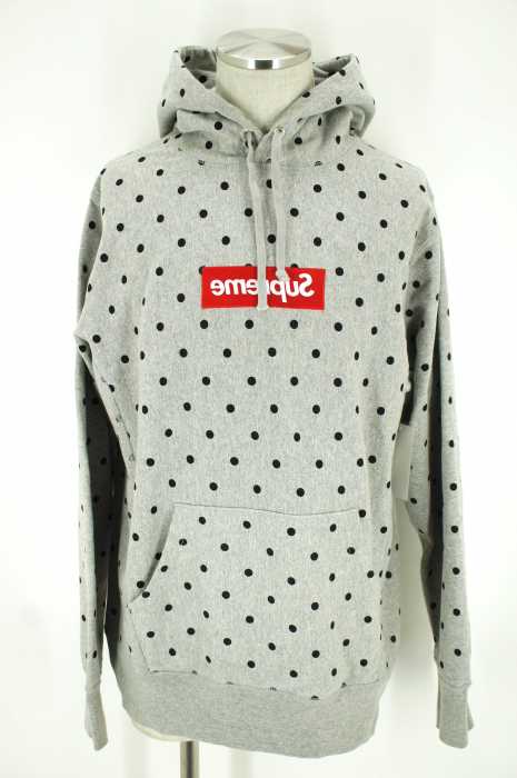 Supreme × COMME des GARCONS SHIRT （シュプリーム　× コムデギャルソンシャツ） 2012 Box Logo Hoodie ドット柄プルオーバーパーカー メンズ トップス